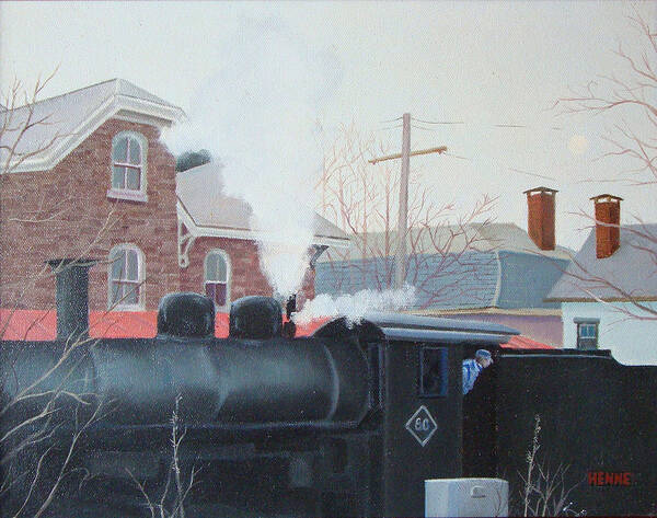 Lambertville Poster featuring the painting Leaving the Station by Robert Henne