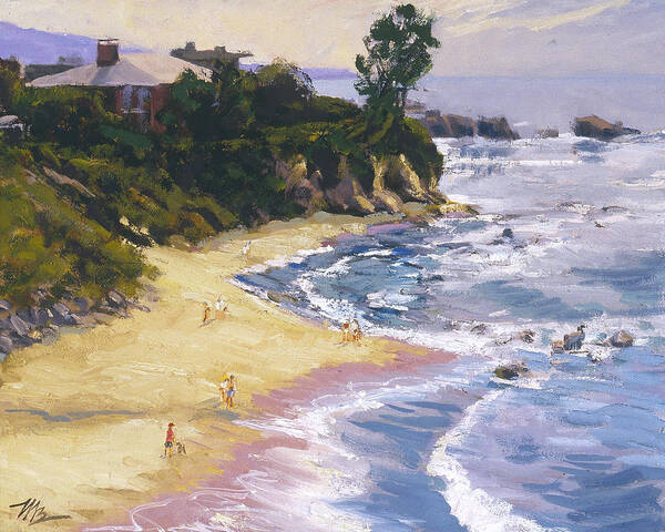 Oil Painting Poster featuring the painting Little Corona High Tide by Mark Lunde