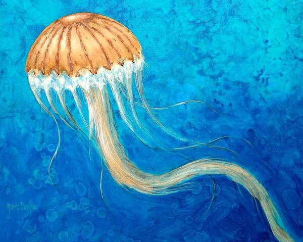 Jelly Fish Poster featuring the painting Miss Innocence by Gary Partin