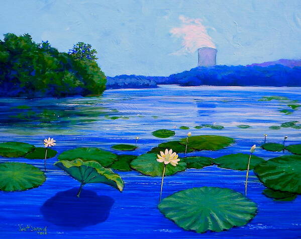 Waterlilies Poster featuring the painting Modern Mississippi Landscape by Jeanette Jarmon