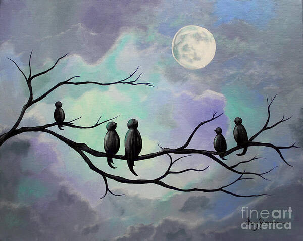 Birds Poster featuring the painting Moonlight Sonata by Stacey Zimmerman