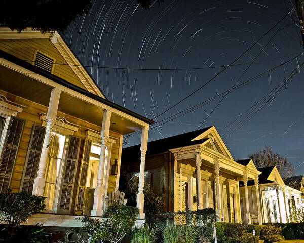 North Poster featuring the photograph New Orleans Star Trails by Ray Devlin