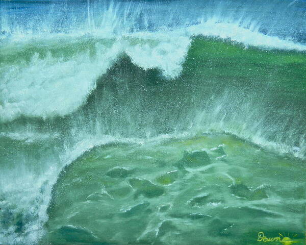 Ocean Poster featuring the painting Ocean's Green by Dawn Harrell