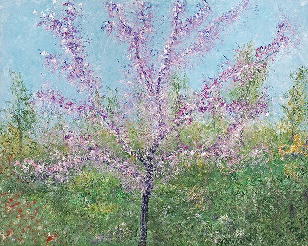 Landscape Poster featuring the painting Redbud by Mr Dill