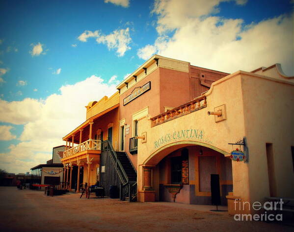 Rosas Cantina Poster featuring the photograph Rosas Cantina in Old Tuscon AZ by Susanne Van Hulst