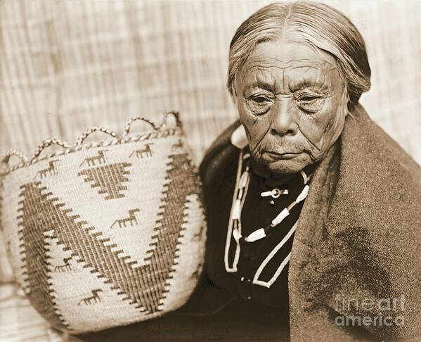 Skokomish Basket Maker Poster featuring the photograph Skokomish Basket Maker by Padre Art