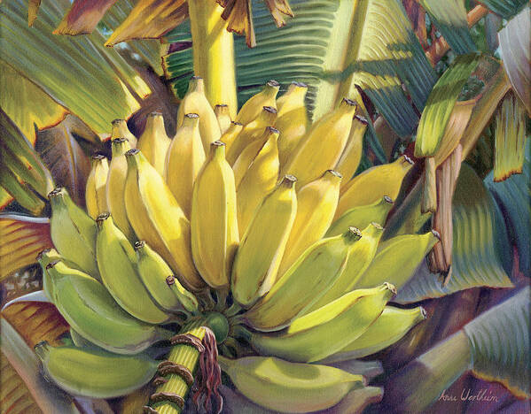 Banana Poster featuring the mixed media Stock of Gold by Anne Wertheim