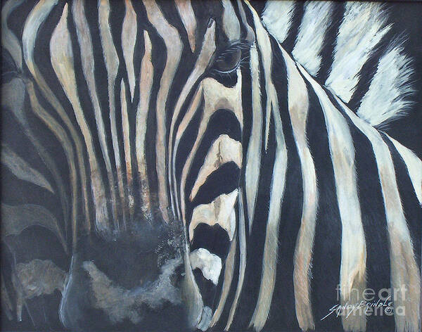Watercolor Poster featuring the painting Stripes...SOLD by Sandy Brindle