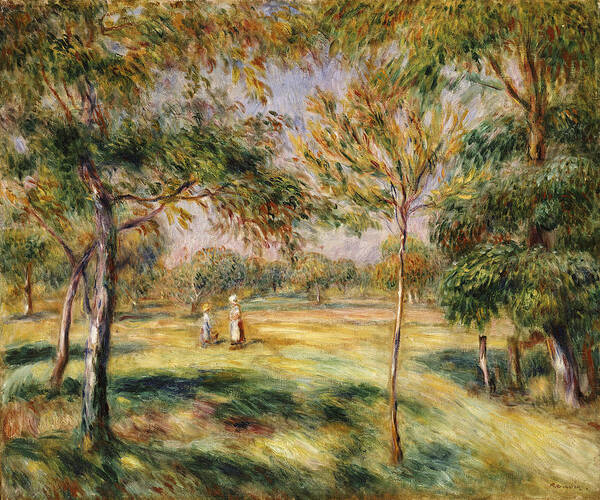 Impressionist; Impressionism; Countryside; Landscape; Tree Poster featuring the painting The Glade by Pierre Auguste Renoir 