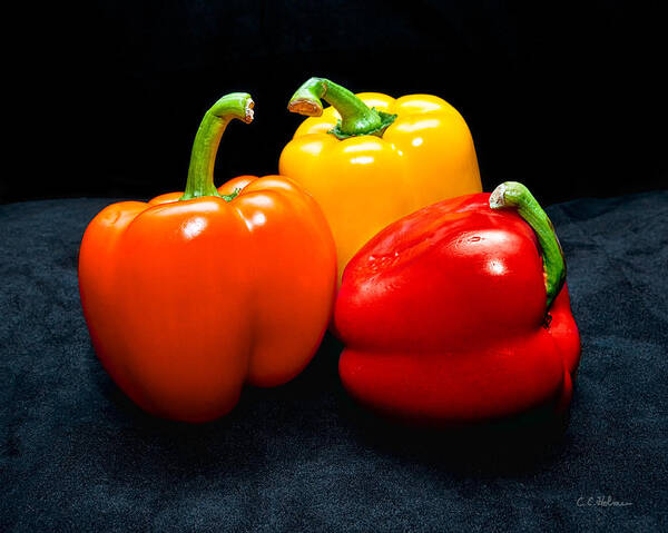 Vegetable Poster featuring the photograph The Three Peppers by Christopher Holmes