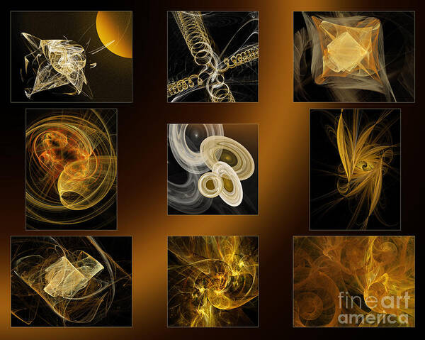 Abstract Poster featuring the digital art Travel In Time To 1969 Space Full Series by Andee Design