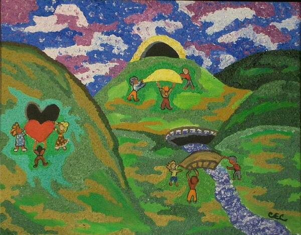 Mountains Poster featuring the painting What The Children See by Carolyn Cable