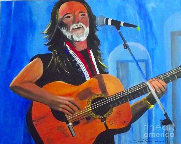 Gifts Poster featuring the painting Willie Nelson by Jayne Kerr 