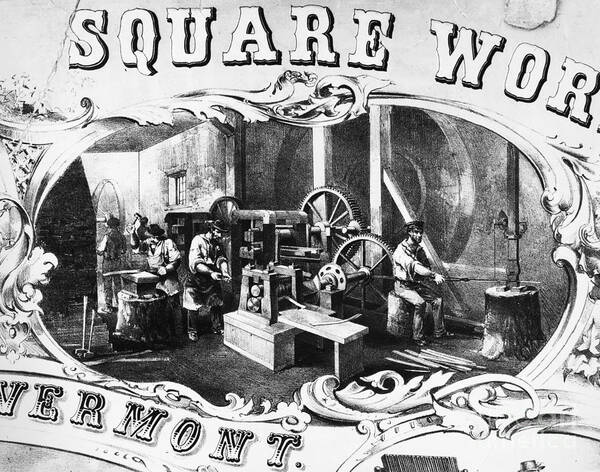 1857 Poster featuring the painting Steel Square Works, 1857 #0037086 by Granger