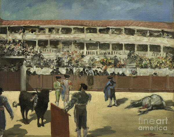 Bullfight Poster featuring the painting Bullfight by Edouard Manet