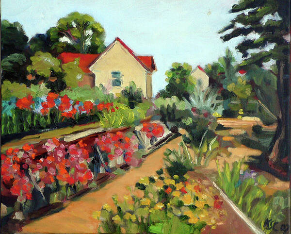 Garden Poster featuring the painting Community Garden #1 by Karen Coggeshall