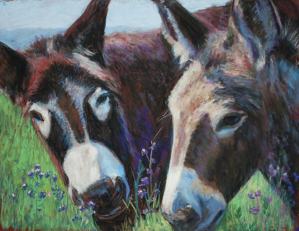 Donkey Poster featuring the pastel Donkey Tonk #1 by Billie Colson