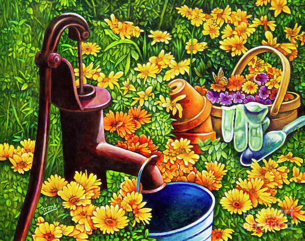Flower Garden Poster featuring the painting Flower Garden 13 #1 by Michael Frank
