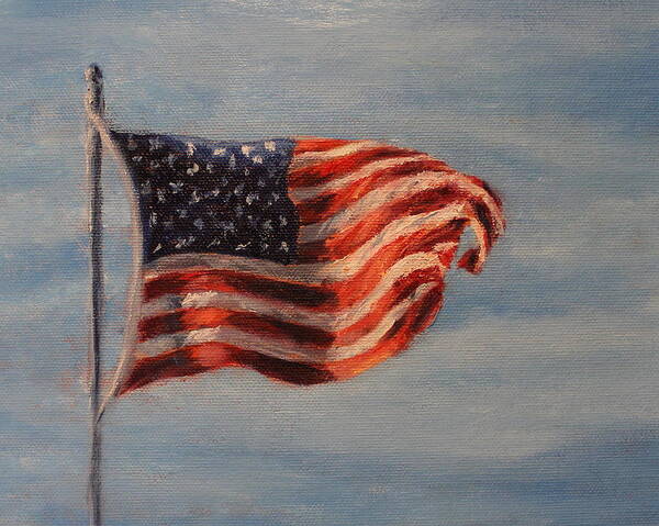 Flag Poster featuring the painting Flying Proud #1 by Daniel W Green