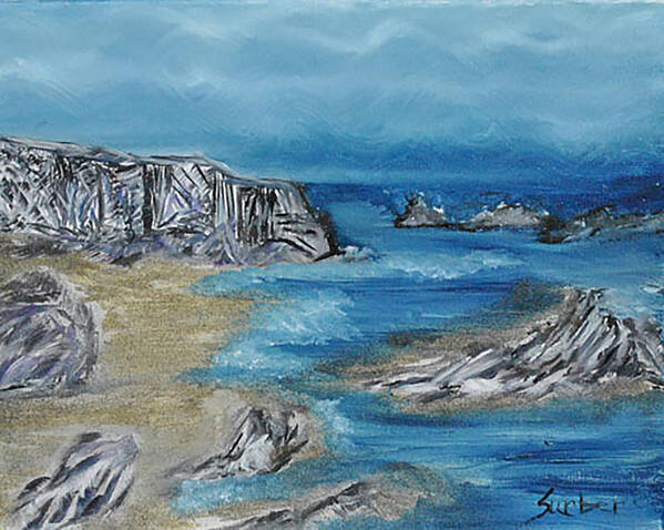 Landscape Poster featuring the painting Gold Cove by Suzanne Surber