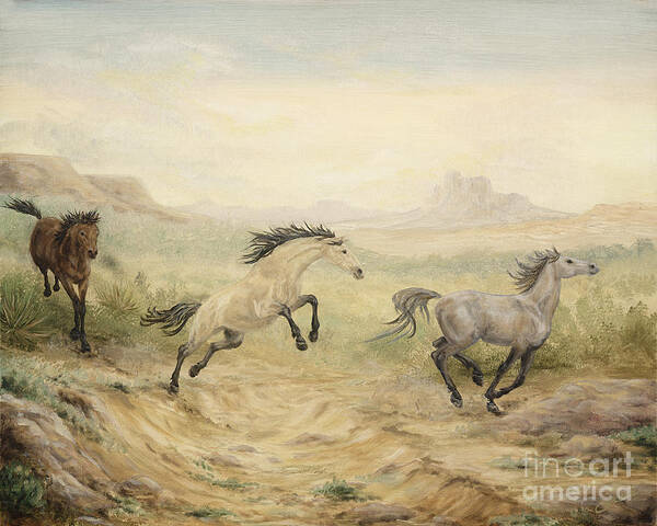 Horse Poster featuring the painting Passing Through #1 by Cathy Cleveland