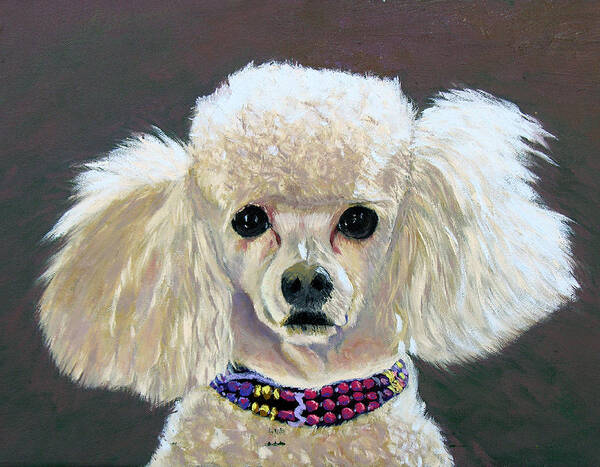 Dog Portrait Poster featuring the painting Pebbles #1 by Stan Hamilton
