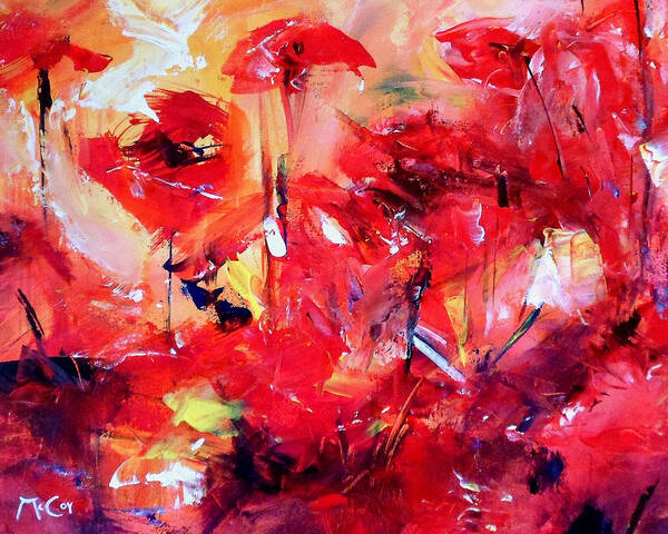 Poppy Poster featuring the painting Poppies by K McCoy