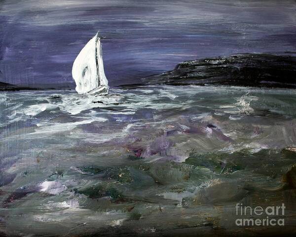 Sailboat Poster featuring the painting Sailing the Julianna by Julie Lueders 