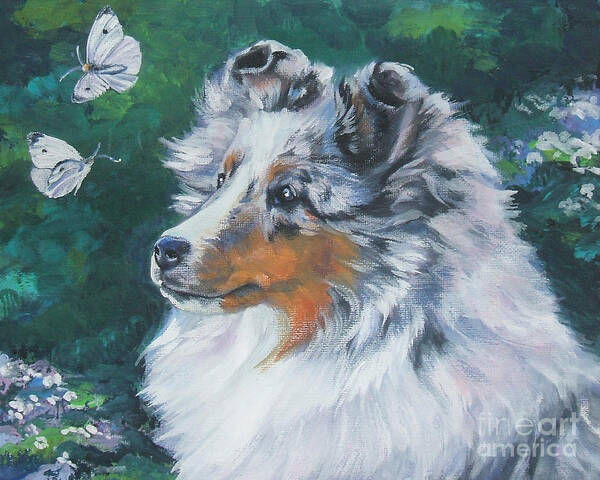 Shetland Sheepdog Poster featuring the painting Shetland Sheepdog #1 by Lee Ann Shepard