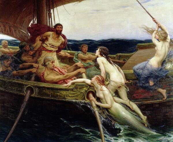 Ulysses Poster featuring the painting Ulysses and the Sirens by Herbert James Draper