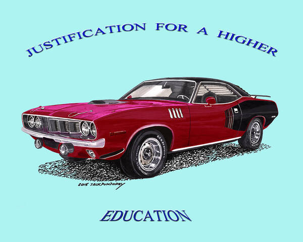 Imagine Your Car Featured On A Tee-shirt Or Motivation Poster Poster featuring the photograph 1971 Barracuda Hemi Plymouth by Jack Pumphrey