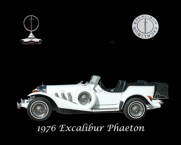 Limited Edition Sport Cars Poster featuring the mixed media 1976 Excalibur poster by Jack Pumphrey