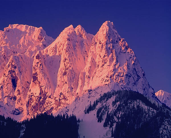 Mt. Index Poster featuring the photograph 1M4503-A Three Peaks of Mt. Index at Sunrise by Ed Cooper Photography