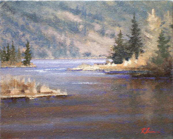 Landscape Poster featuring the painting Kootenai River #2 by Dalas Klein