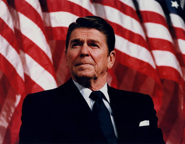 Ronald Reagan Poster featuring the photograph President Ronald Reagan #3 by War Is Hell Store