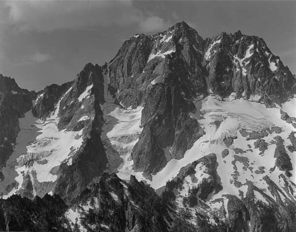 North Face Poster featuring the photograph 304630 BW North Face Mt. Stuart by Ed Cooper Photography