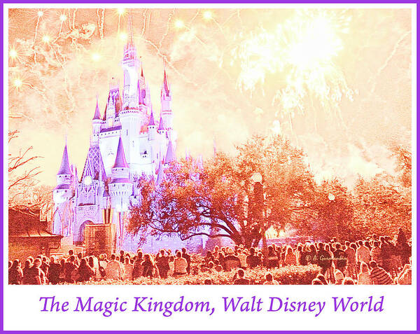 Flair Poster featuring the photograph Fireworks, Cinderellas Castle, Walt Disney World #2 by A Macarthur Gurmankin
