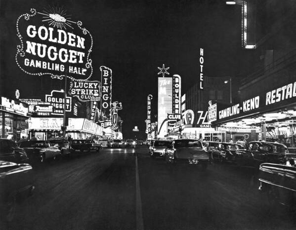 1950s Poster featuring the photograph The Las Vegas Strip #7 by Underwood Archives