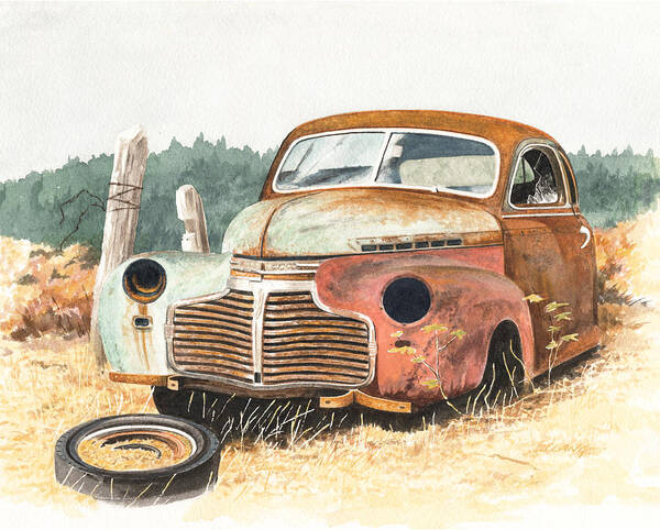 Abandoned Poster featuring the painting '41 Fleetline #41 by Scott Lang