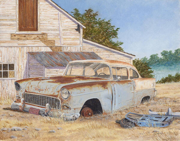 Abandoned Poster featuring the painting '55 210 #55 by Scott Lang