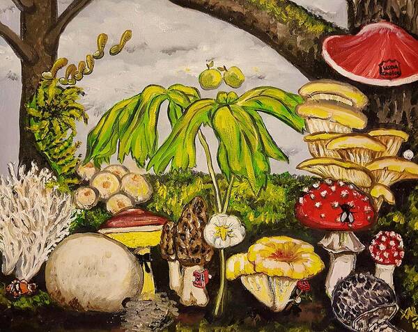 Fairytale Poster featuring the painting A Mushroom Story by Alexandria Weaselwise Busen