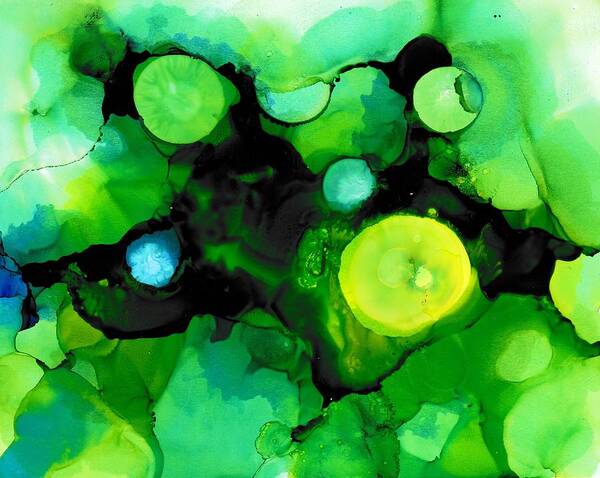 Abstract Poster featuring the painting A Tribute to the Emerald Isle by Louise Adams