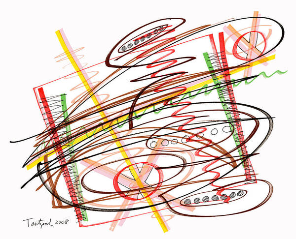 Abstract Art Poster featuring the drawing Abstract Pen Drawing Seven by Lynne Taetzsch