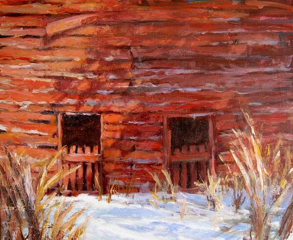 Old Barn Poster featuring the painting After The Snow II by L Diane Johnson