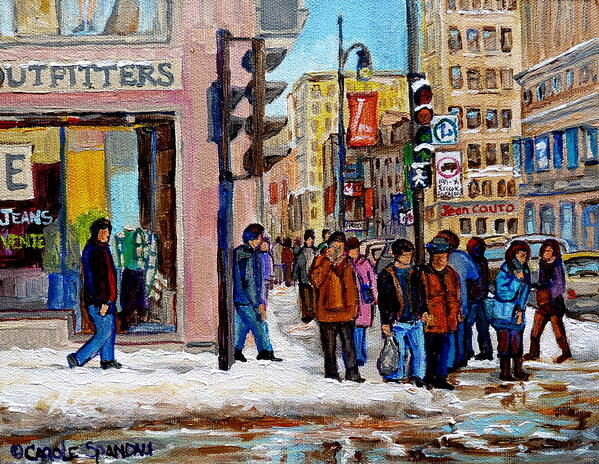 Montreal Poster featuring the painting American Eagle Outfitters by Carole Spandau