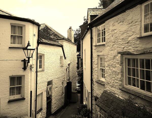 Fowey Poster featuring the photograph Ancient Side Street Fowey Cornwall by Richard Brookes