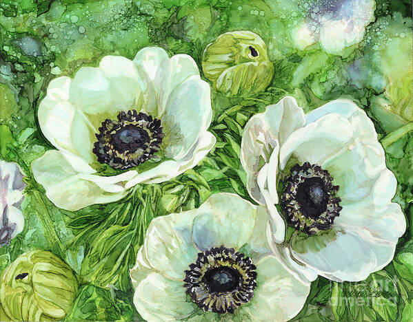 Floral Poster featuring the painting Anemones by Vicki Baun Barry