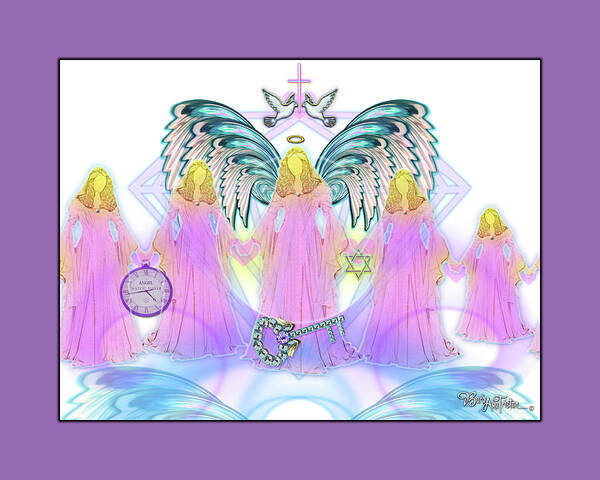 Inspiration Poster featuring the digital art Angel Cousins #198 by Barbara Tristan