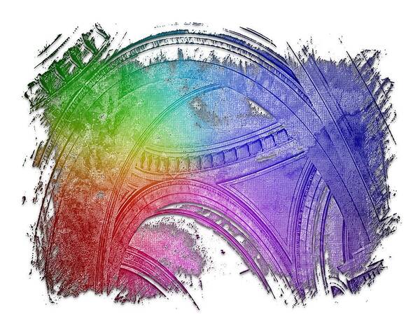 Interior Poster featuring the photograph Arches Abound Cool Rainbow 3 Dimensional by DiDesigns Graphics