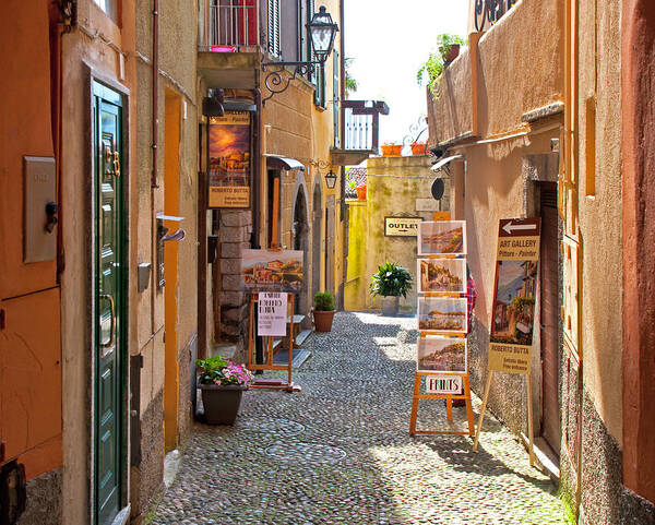 Bellagio Italy Poster featuring the photograph Artist Row - Bellagio, Italy by Denise Strahm